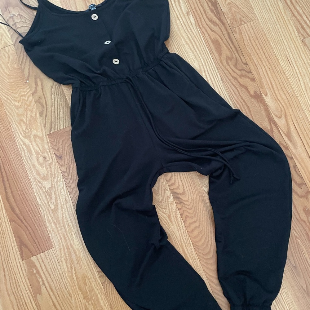 Fashion nova black one piece romper jumpsuit- size small- ankle length - Picture 4 of 12